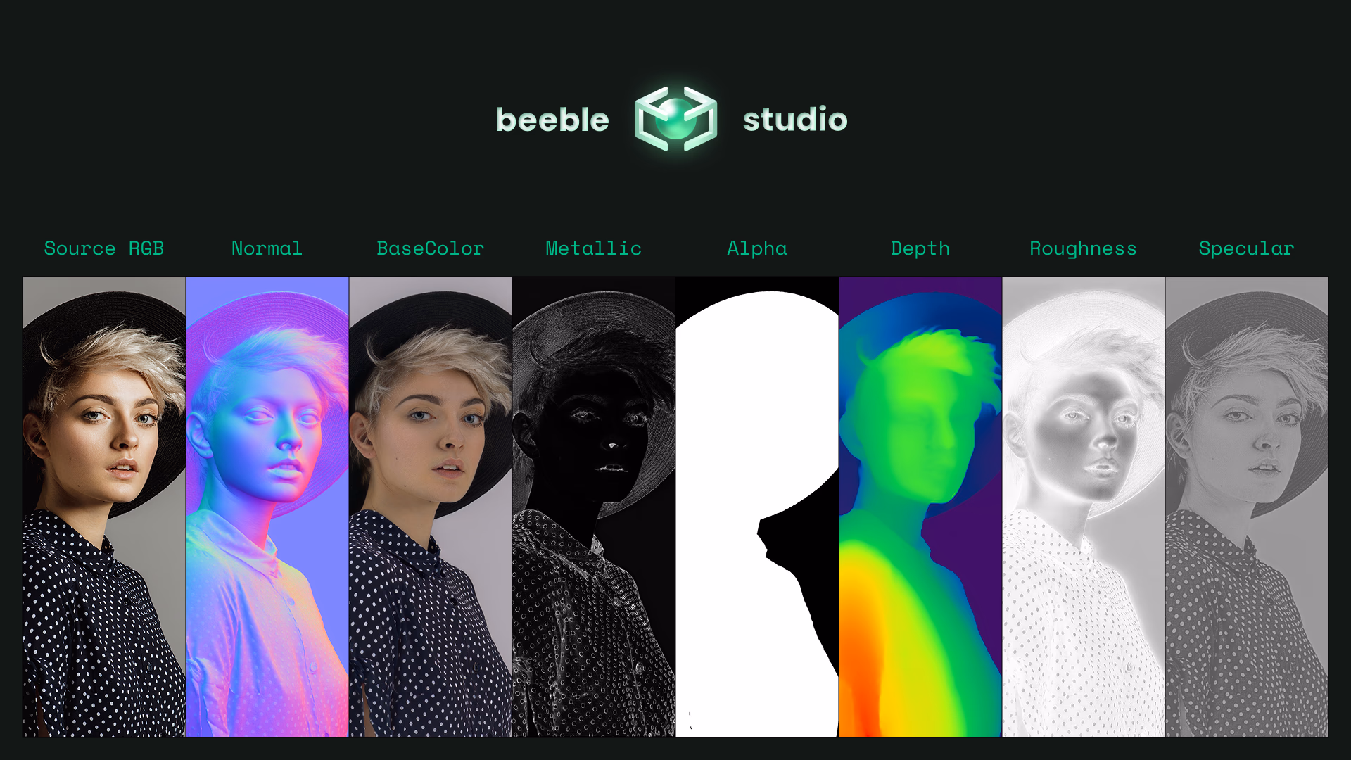 Beeble generating PBR passes from live-action footage for CG-like relighting